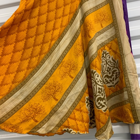 Grow With Me Silk Wrap Skirt Upcycled Sarees Fits Toddler-Girls 8/10 - Picture 4 of 4